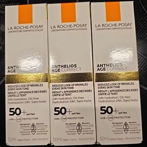 3 Boxes Of La Roche-Posay Anthelios Age Correct SPF 50+ Trio Exp 10/2025